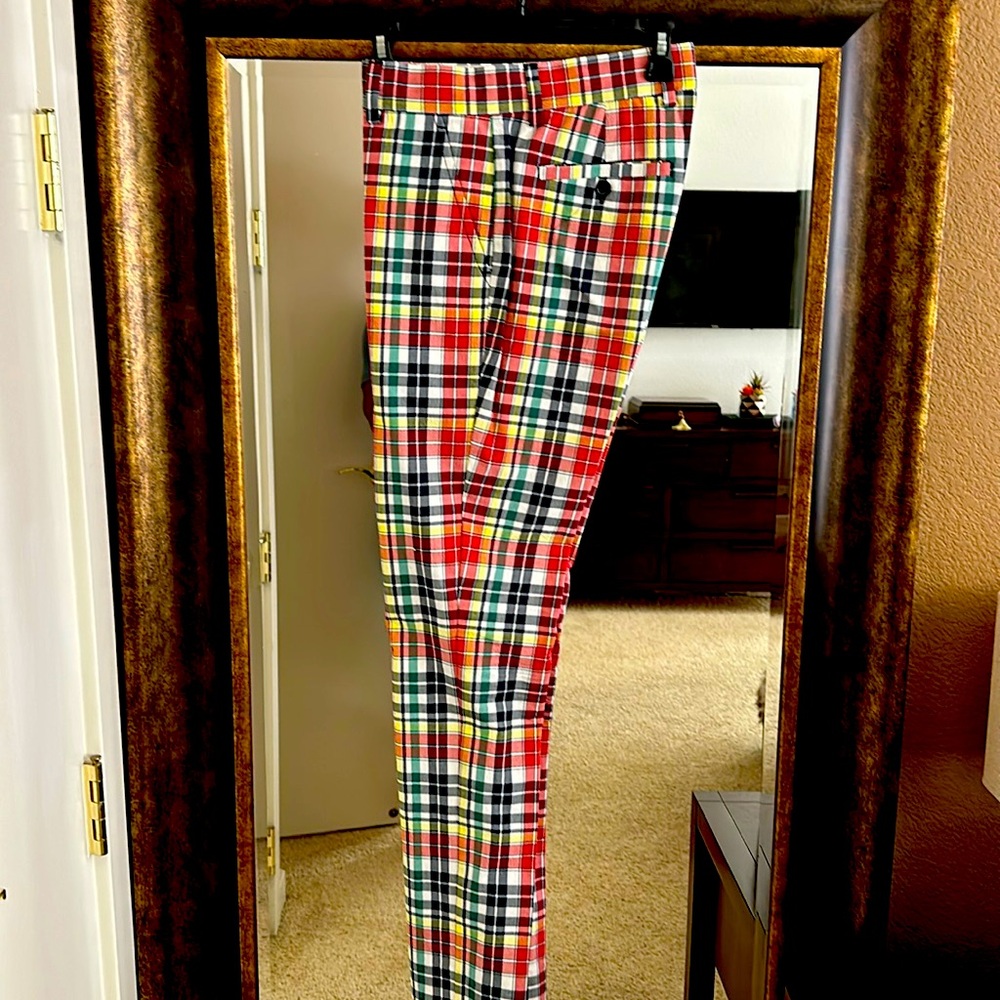 Mr Turk colorful plaid trousers